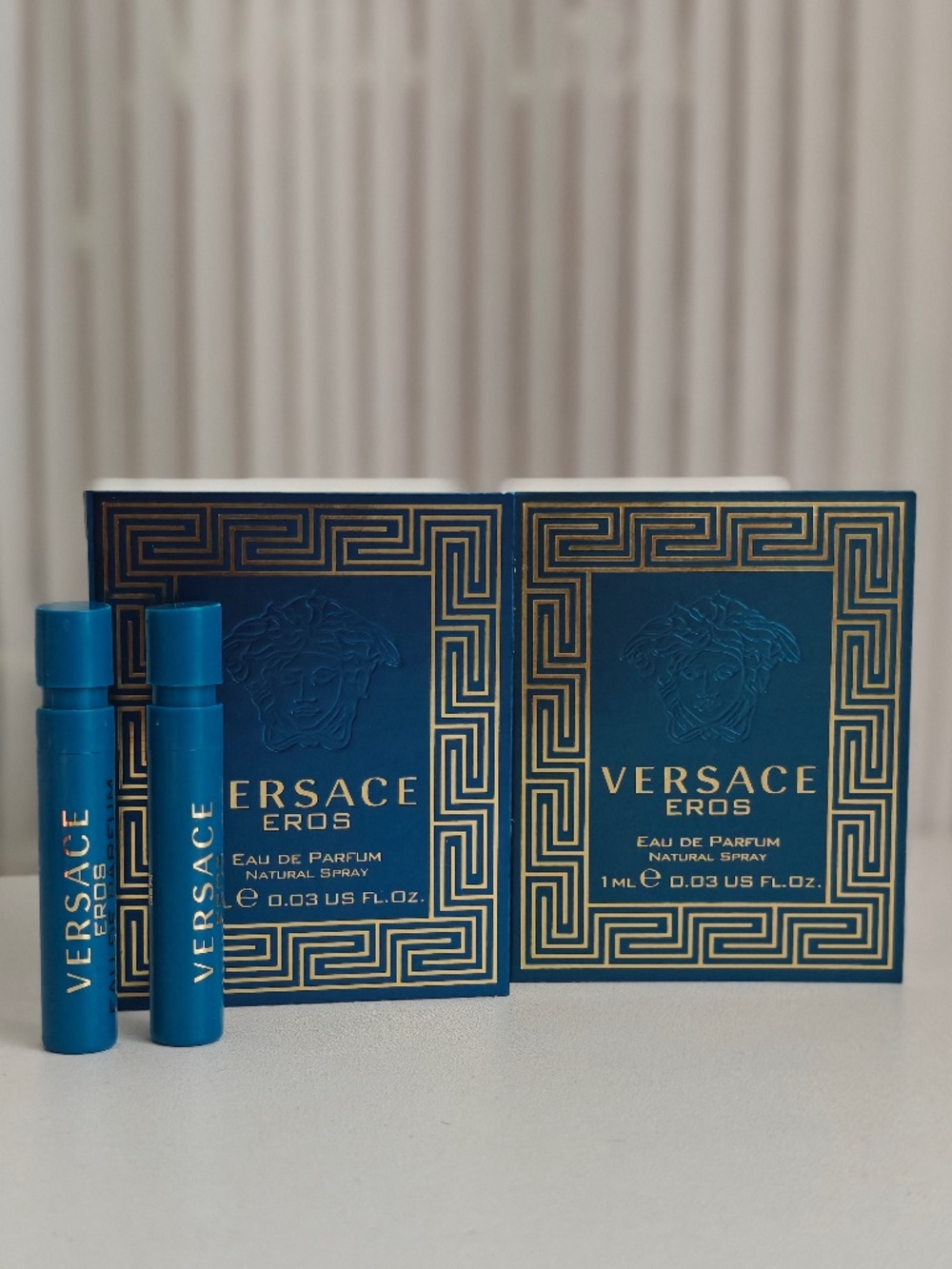 2 New Versace Eros EDP Sample Spray 1 ml/ 0.03 oz each